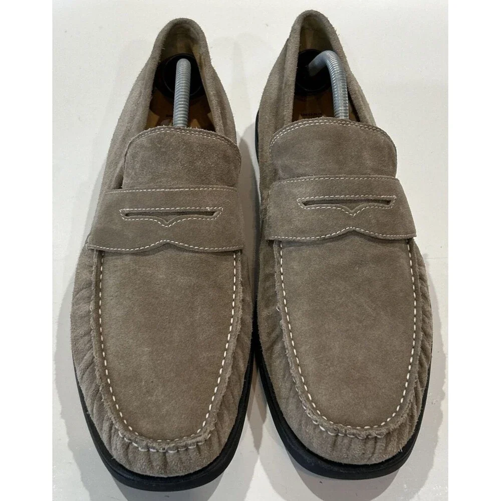 Steptronic Men's 46 Suede Sheepskin Soft Comfort Loafers Shoes Monterey